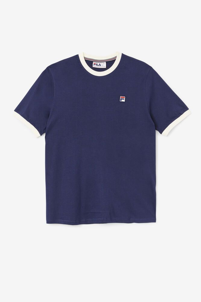 Fila T-Shirt Marconi Ringer Mens Navy - India XNJ-146078